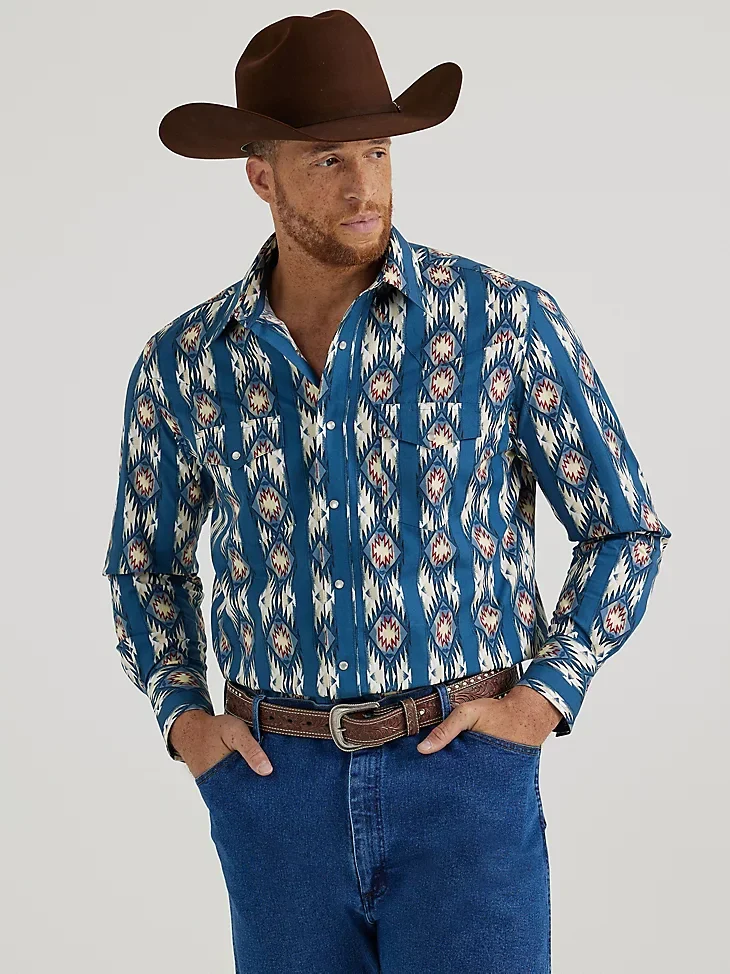 Final Sale ✨Wrangler Checotah Ocean Snap Up