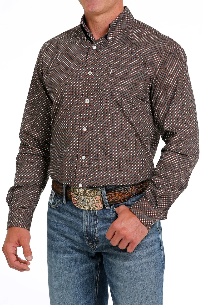 Final Sale ✨Cinch Men’s Brown Polka Dot Button Up - Image 2