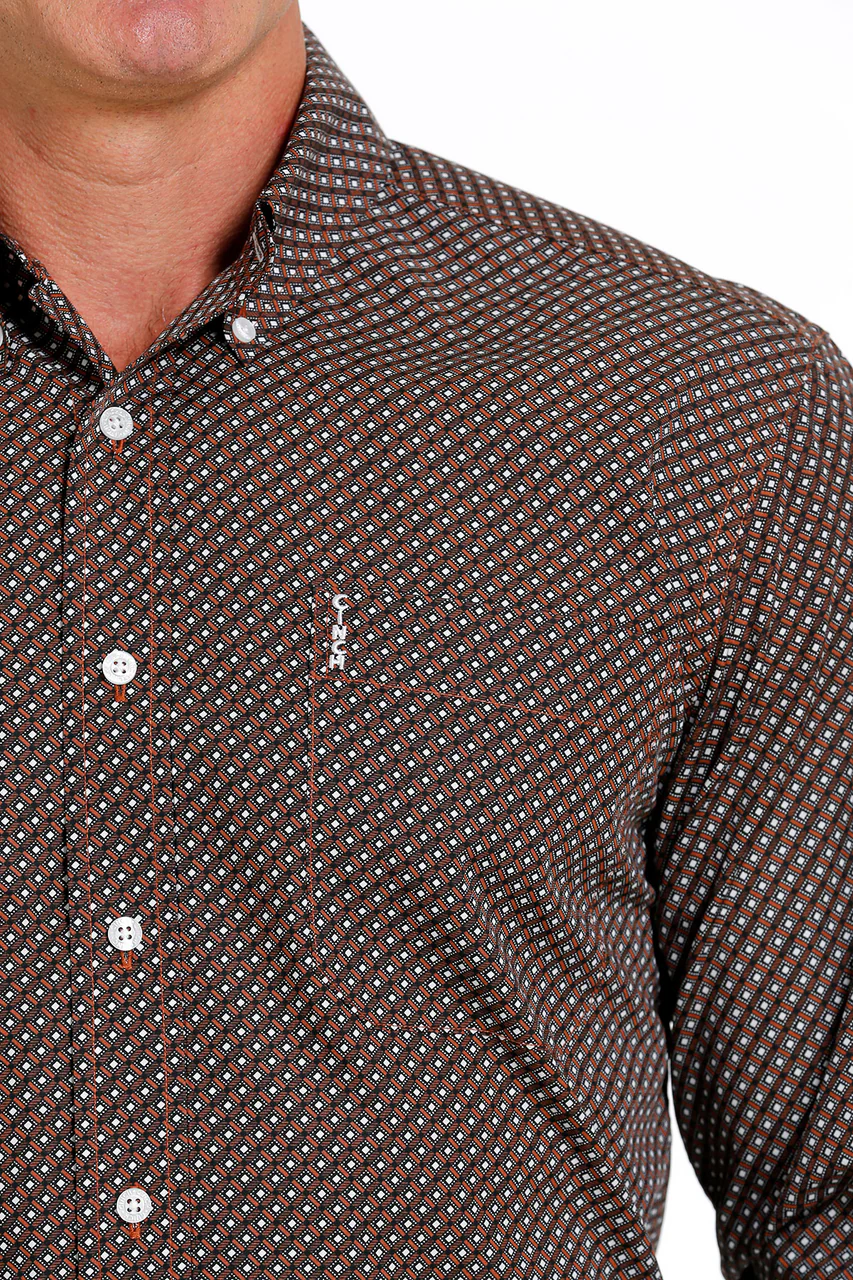 Final Sale ✨Cinch Men’s Brown Polka Dot Button Up - Image 3