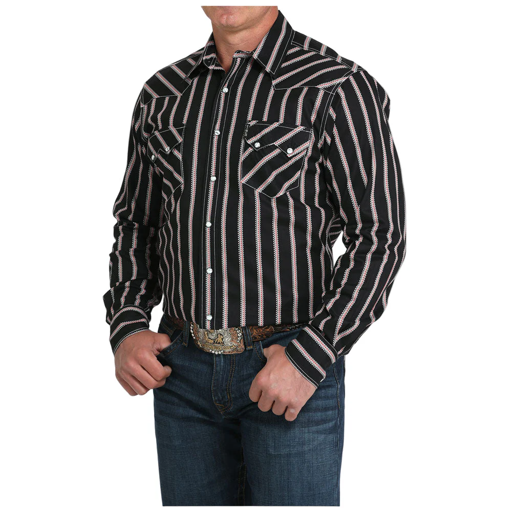 Cinch Black Cross stitch Stripe Snap Up - Image 2