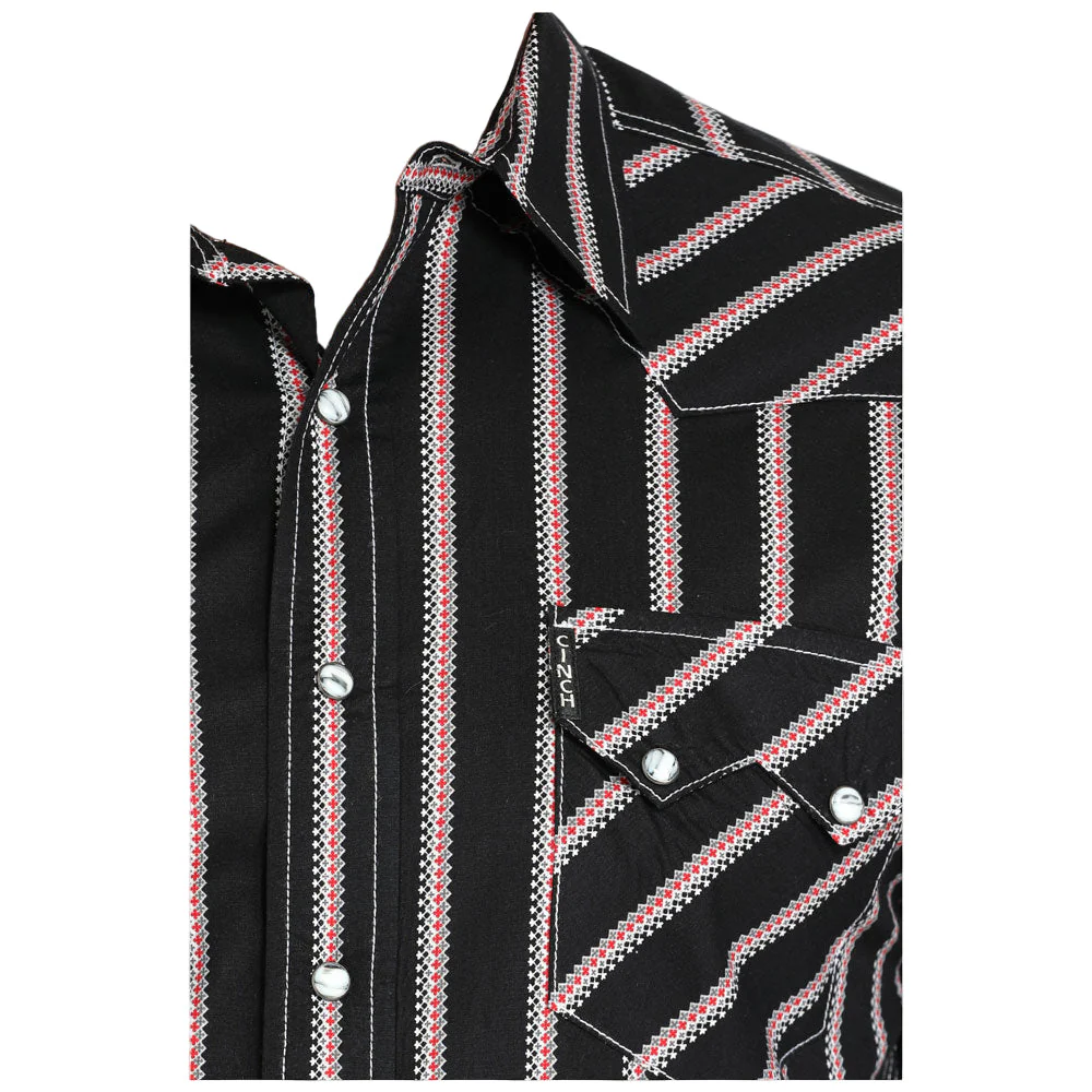 Cinch Black Cross stitch Stripe Snap Up - Image 3