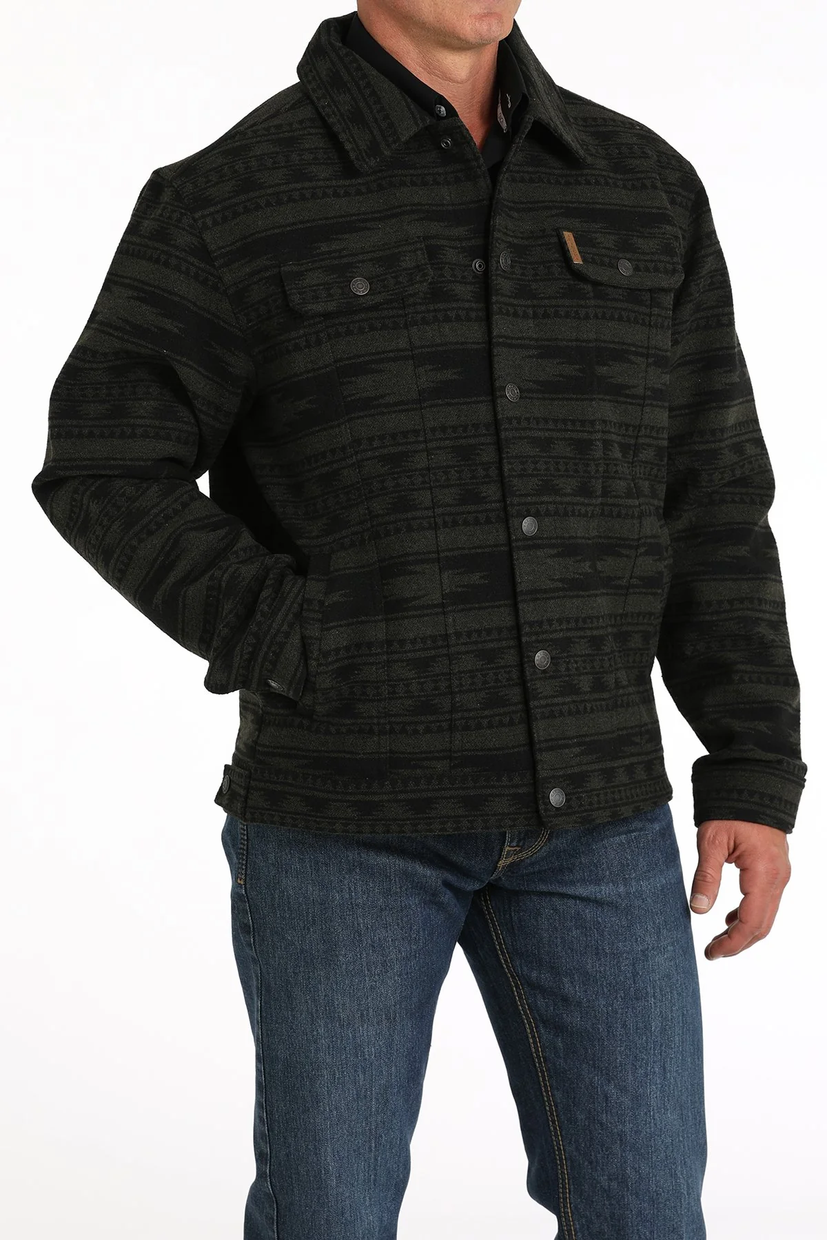 Cinch Forest/ Black Wooly Trucker Men's Jacket - Image 2