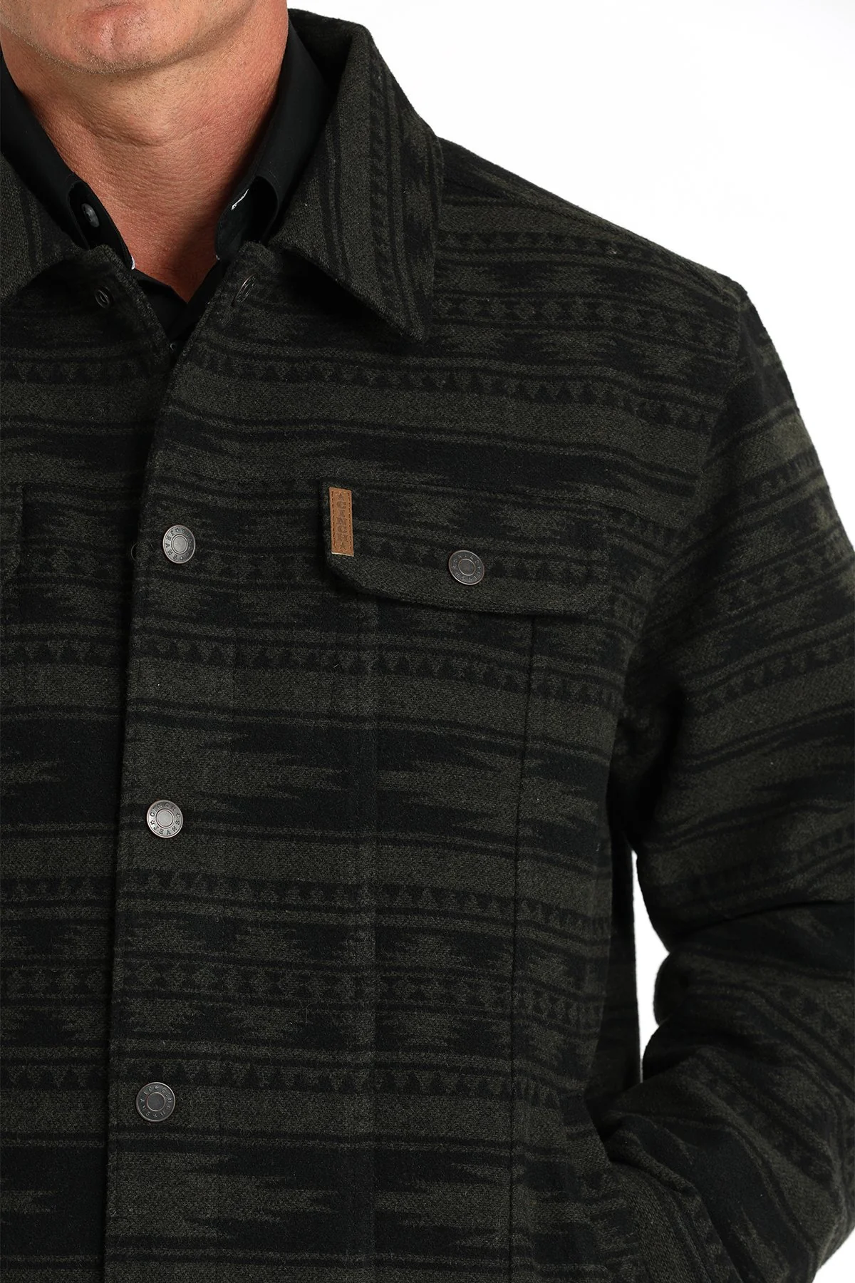 Cinch Forest/ Black Wooly Trucker Men's Jacket - Image 4