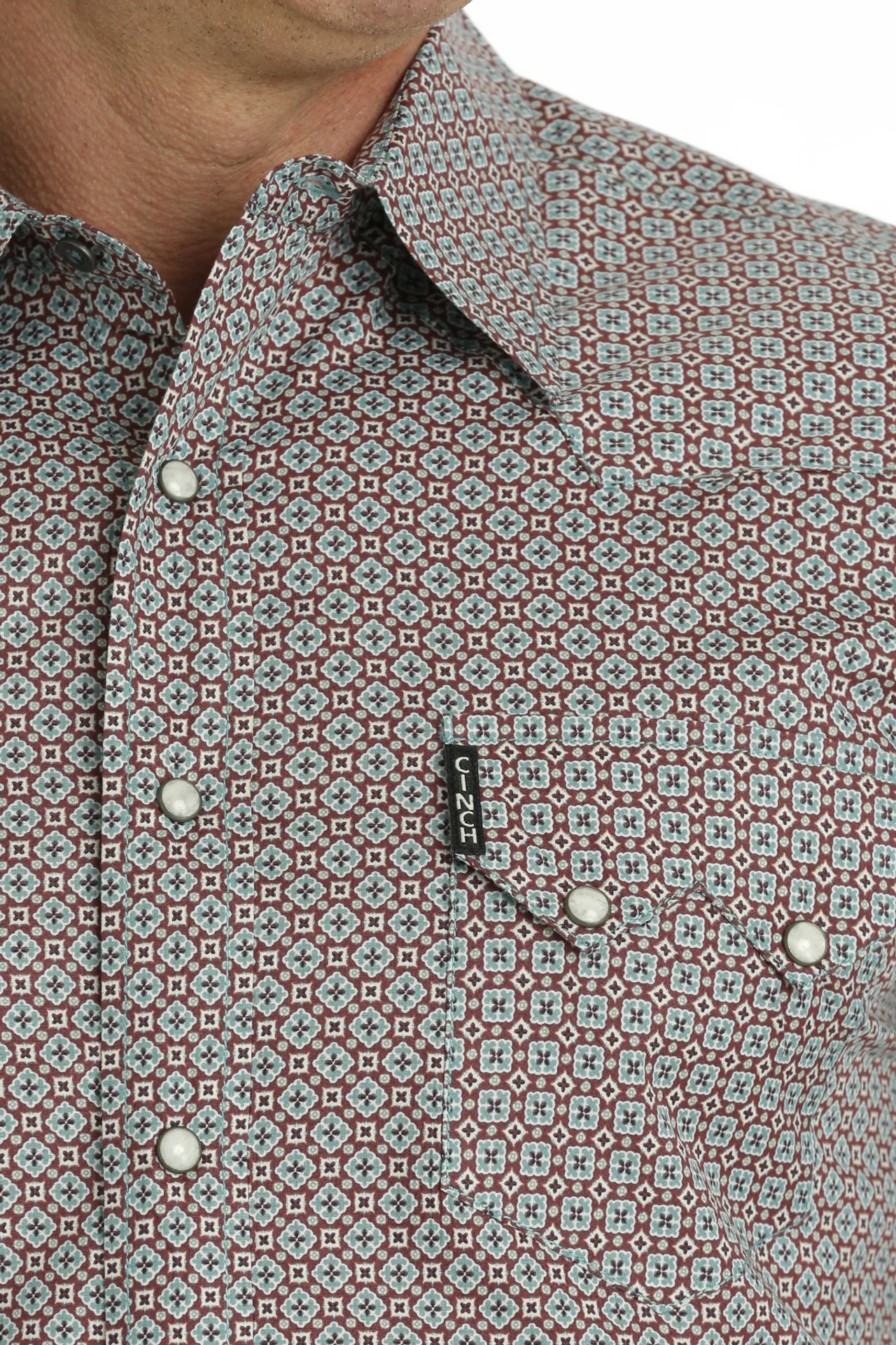 Cinch Burgundy Men's Snap Up Shirt - Image 2