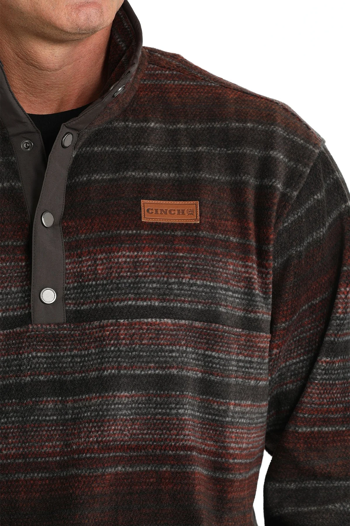 Cinch Cozy Brown/Red Men's Pullover - Image 4