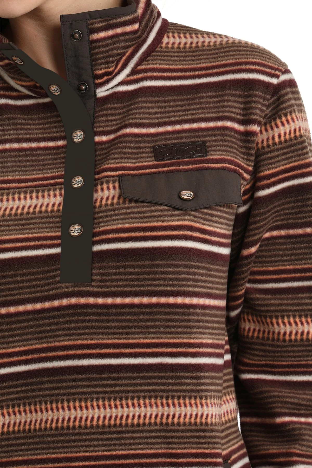 Cinch Cozy Serape Stripe Fleece Pullover - Image 3