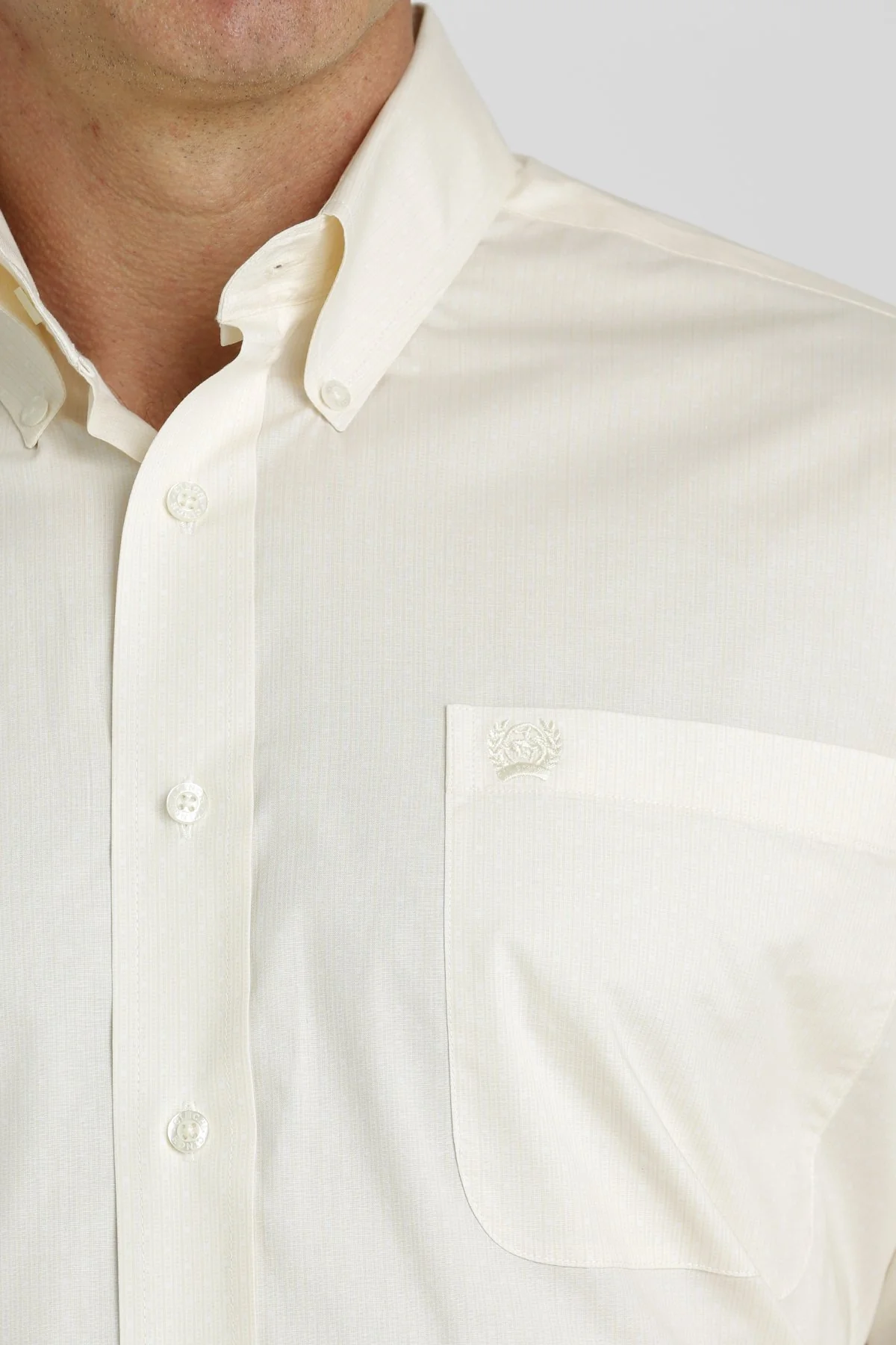 Cinch Cream Blurred Lines Button Up Men's Shirt - Image 2