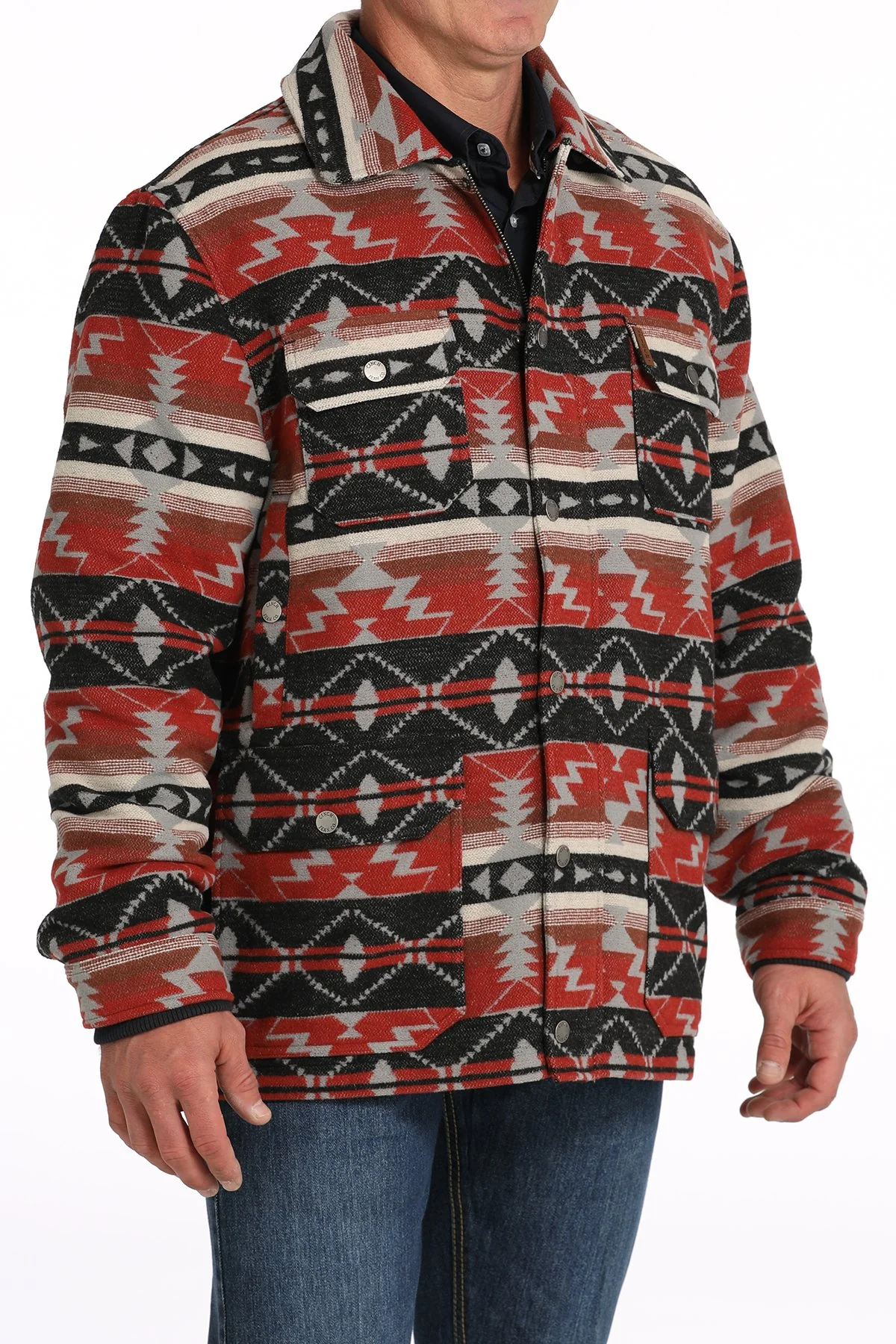Cinch Frontier Burgundy/Navy Men's Coat - Image 2