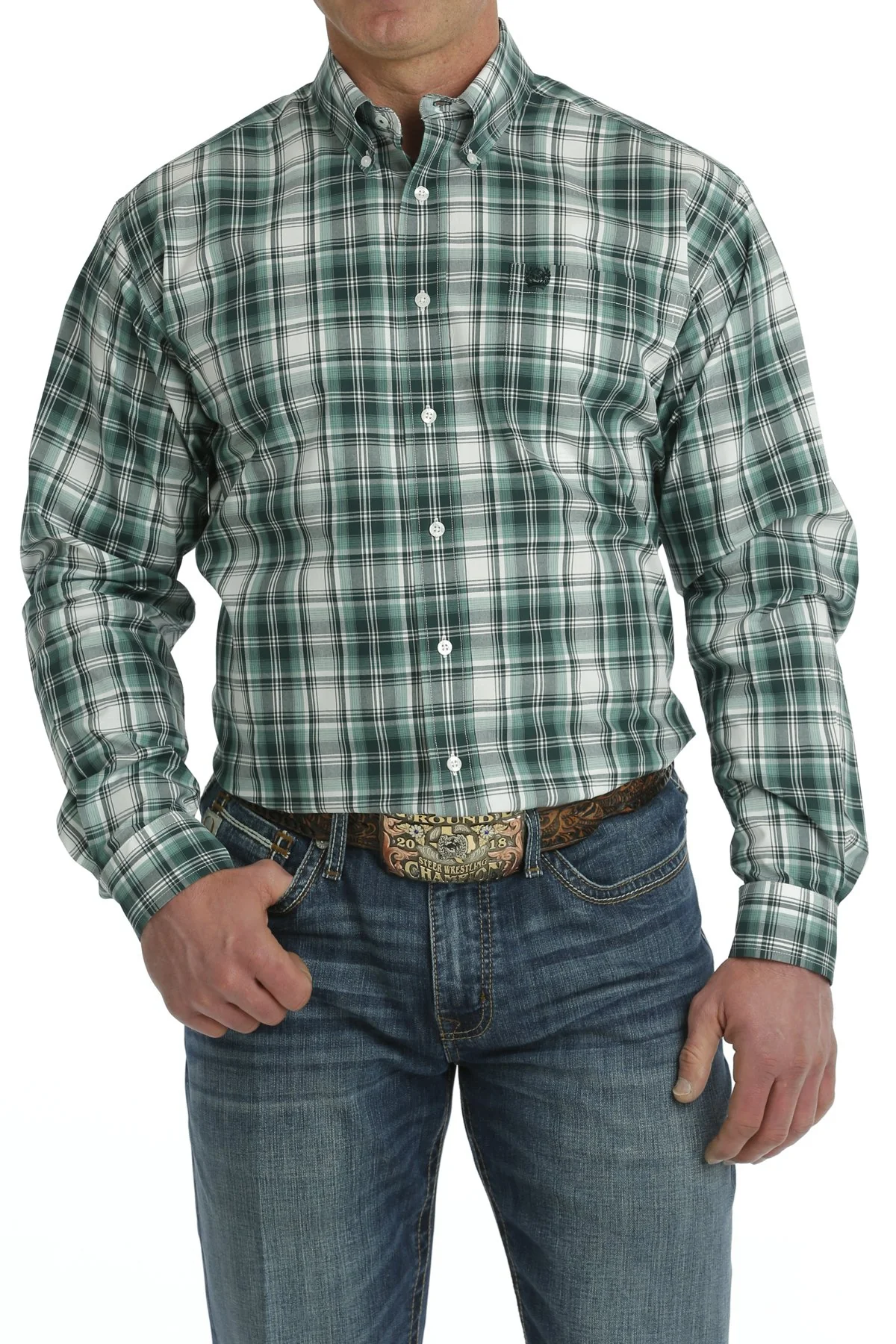 Cinch Jaded Plaid Men's Button Up Shirt - Image 2