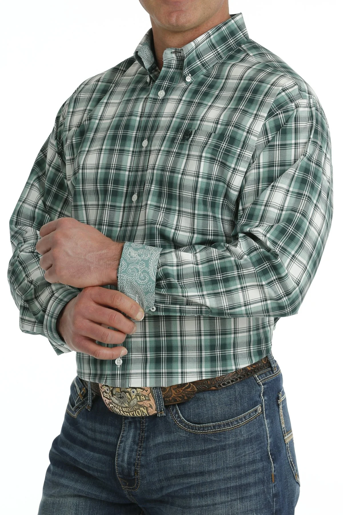 Cinch Jaded Plaid Men's Button Up Shirt - Image 3