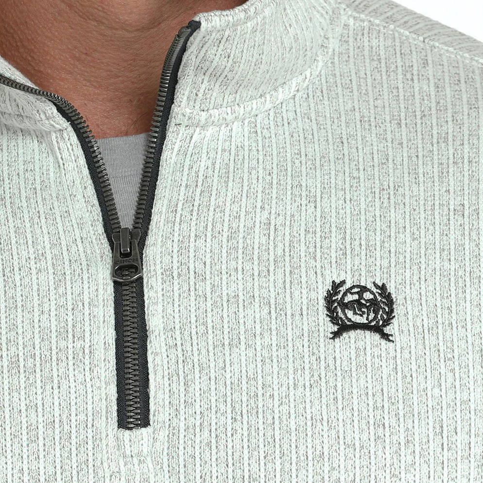 Cinch Men's Grey 1/4 Zip Pullover Sweater - Image 4