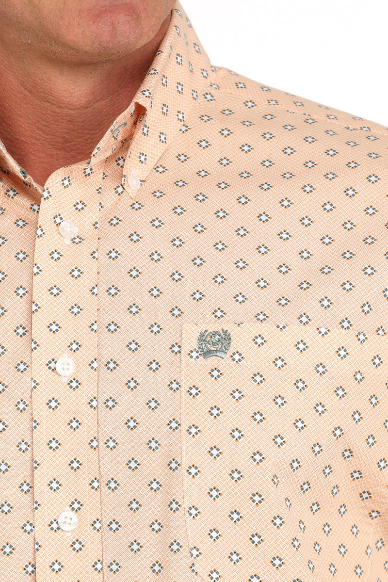 Cinch Orange Cream Button Up Men's Shirt - Image 2
