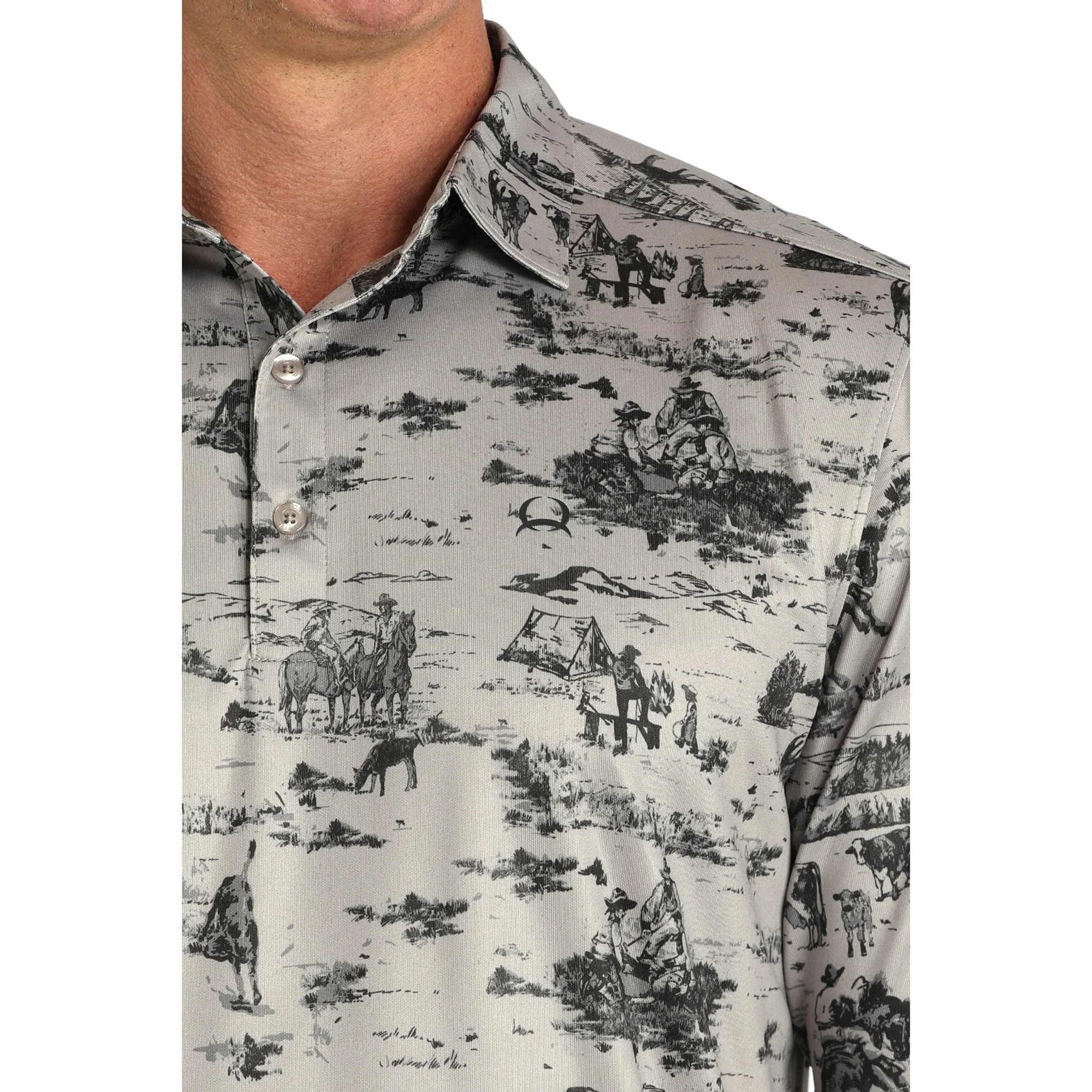 Cinch Prairie Scene Men's Polo - Image 2