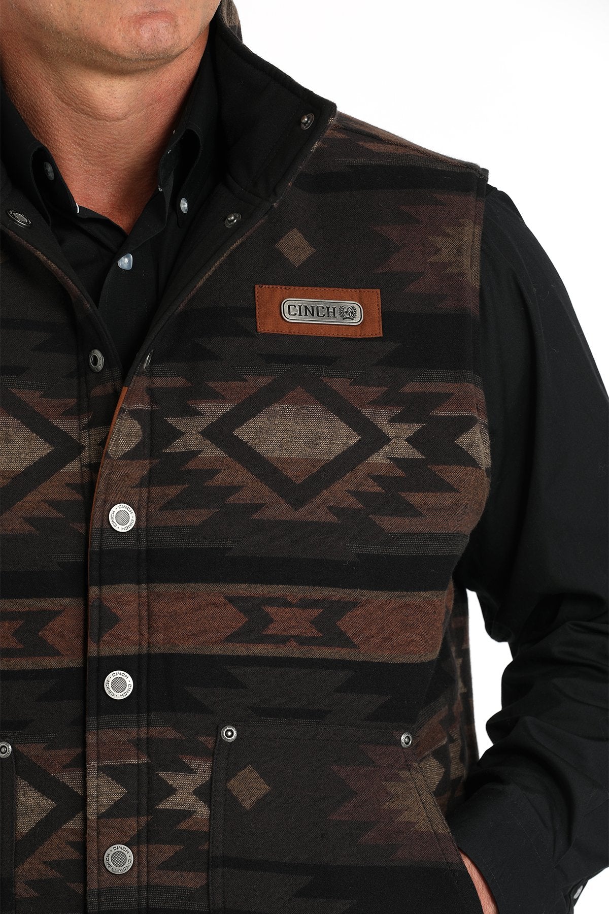 Cinch Reversible Quilted Men's Brown/Black Vest - Image 2