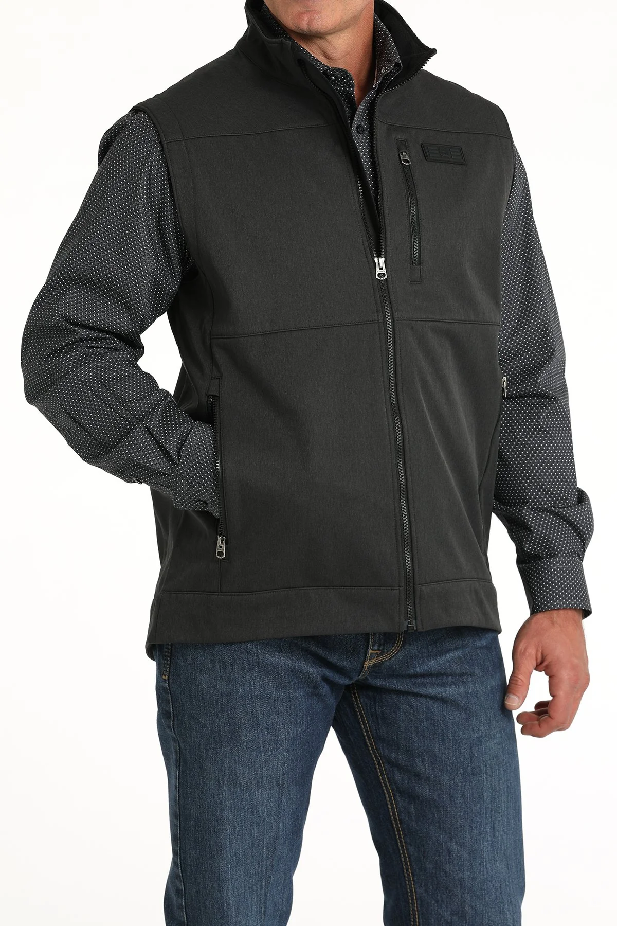 Cinch Softshell Bonded Men's Black Vest - Image 2