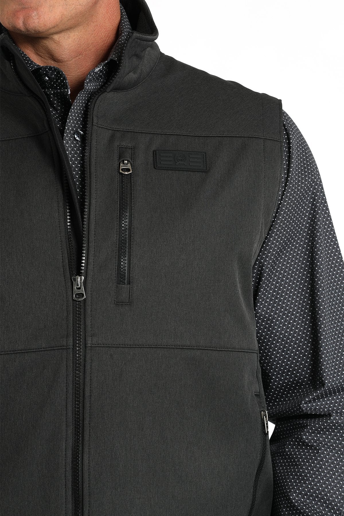 Cinch Softshell Bonded Men's Black Vest - Image 4