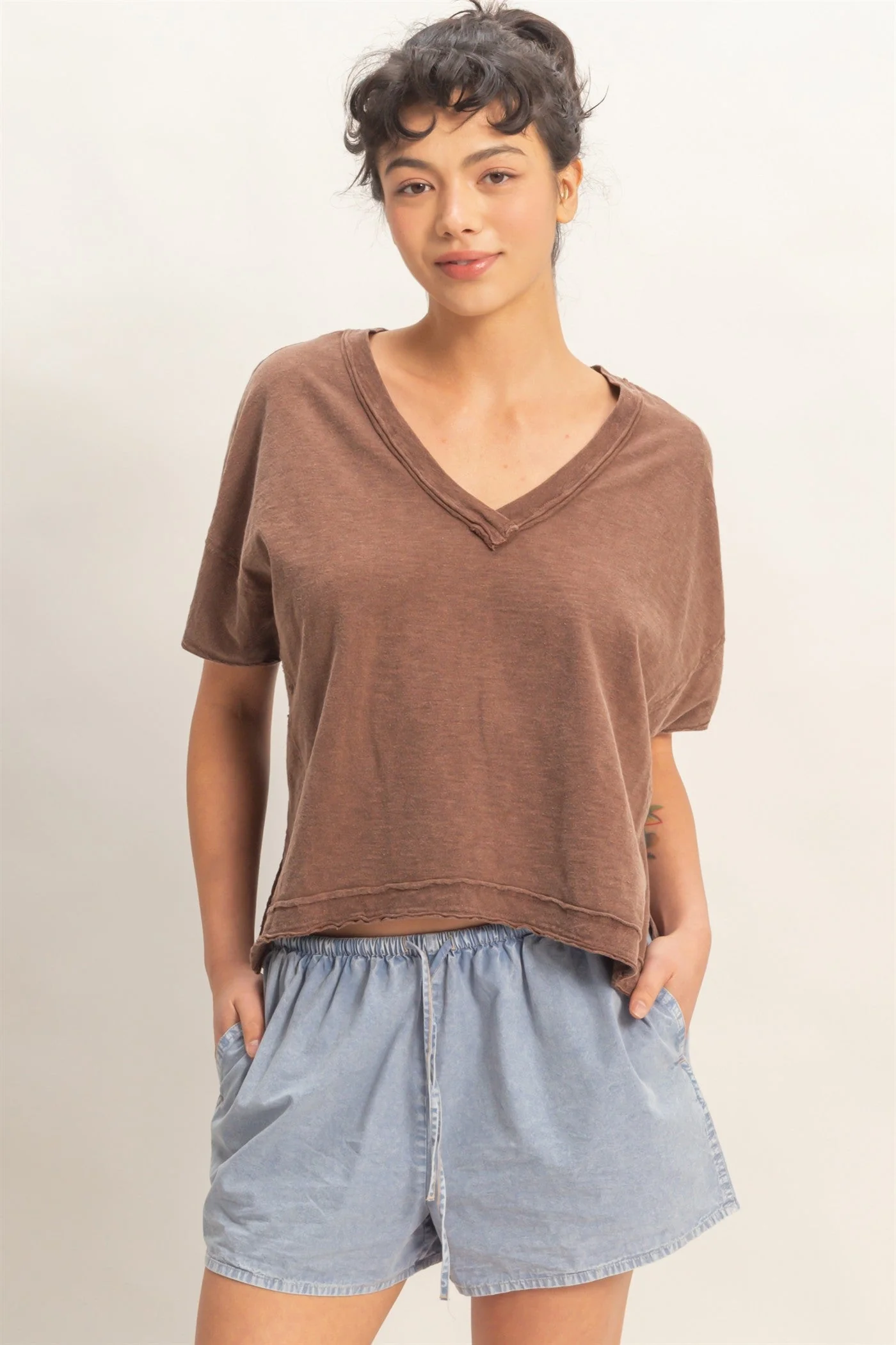 Cocoa Powder Cropped Top - Image 5