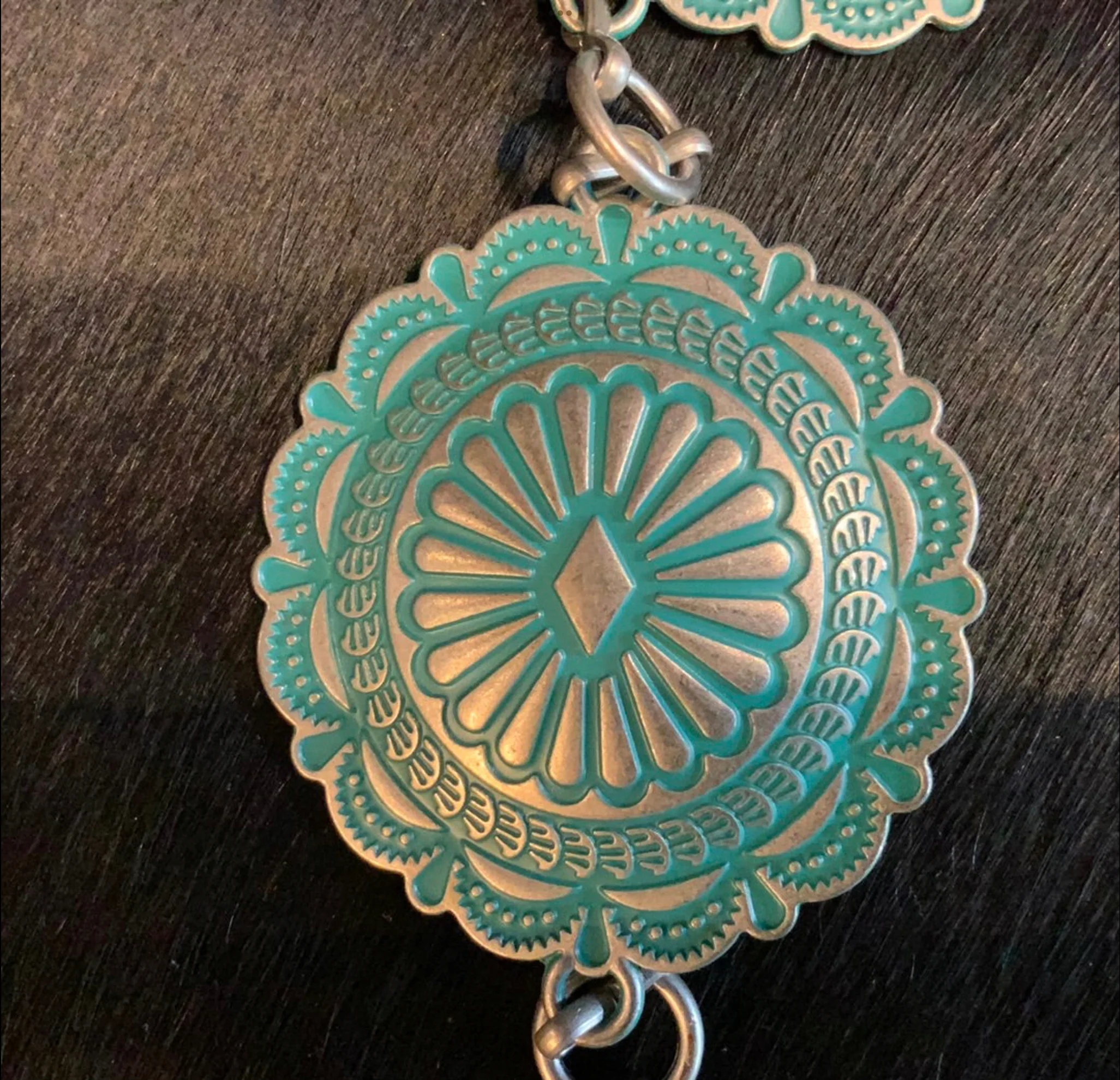 Concho Belt With Turquoise Wash - Image 2