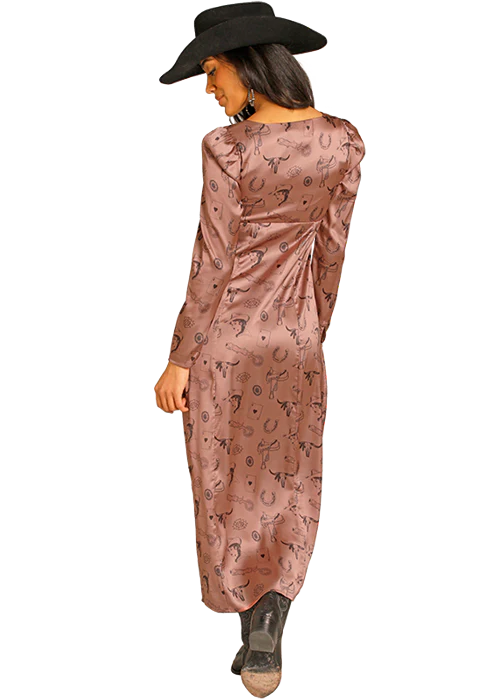 Conversational Satin Maxi Dress - Image 2