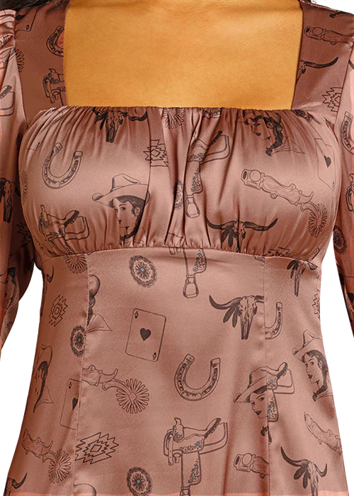 Conversational Satin Maxi Dress - Image 3