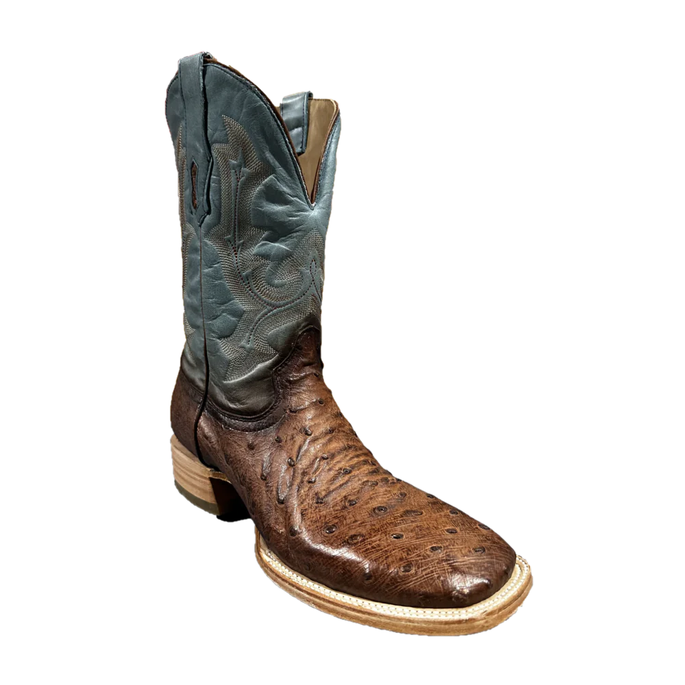 Corral Men's Embroidered Cognac & Navy Ostrich Boot - Image 2