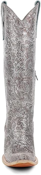Corral Reba Silver Foral Boots - Image 4