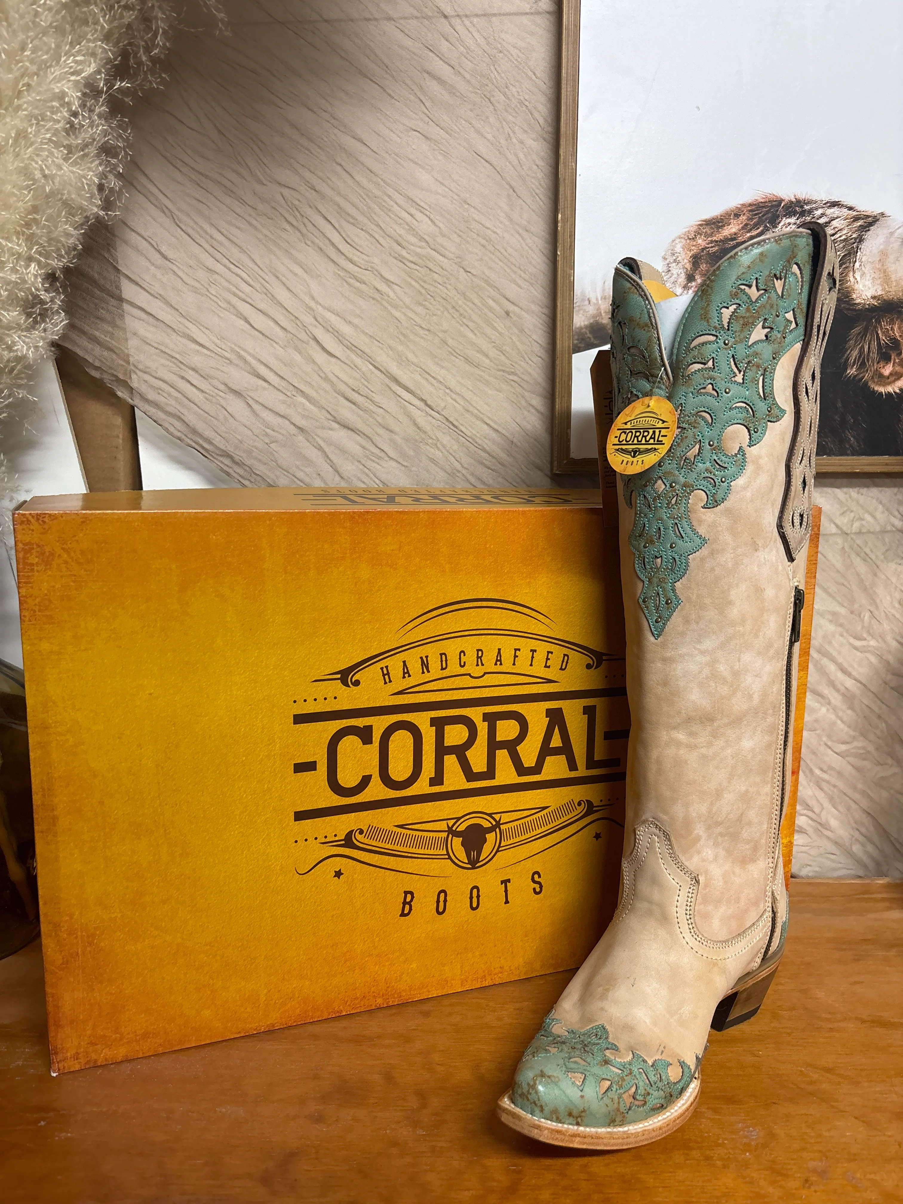 Corral Turquoise Touch Sand Tall Top Boots - Image 2