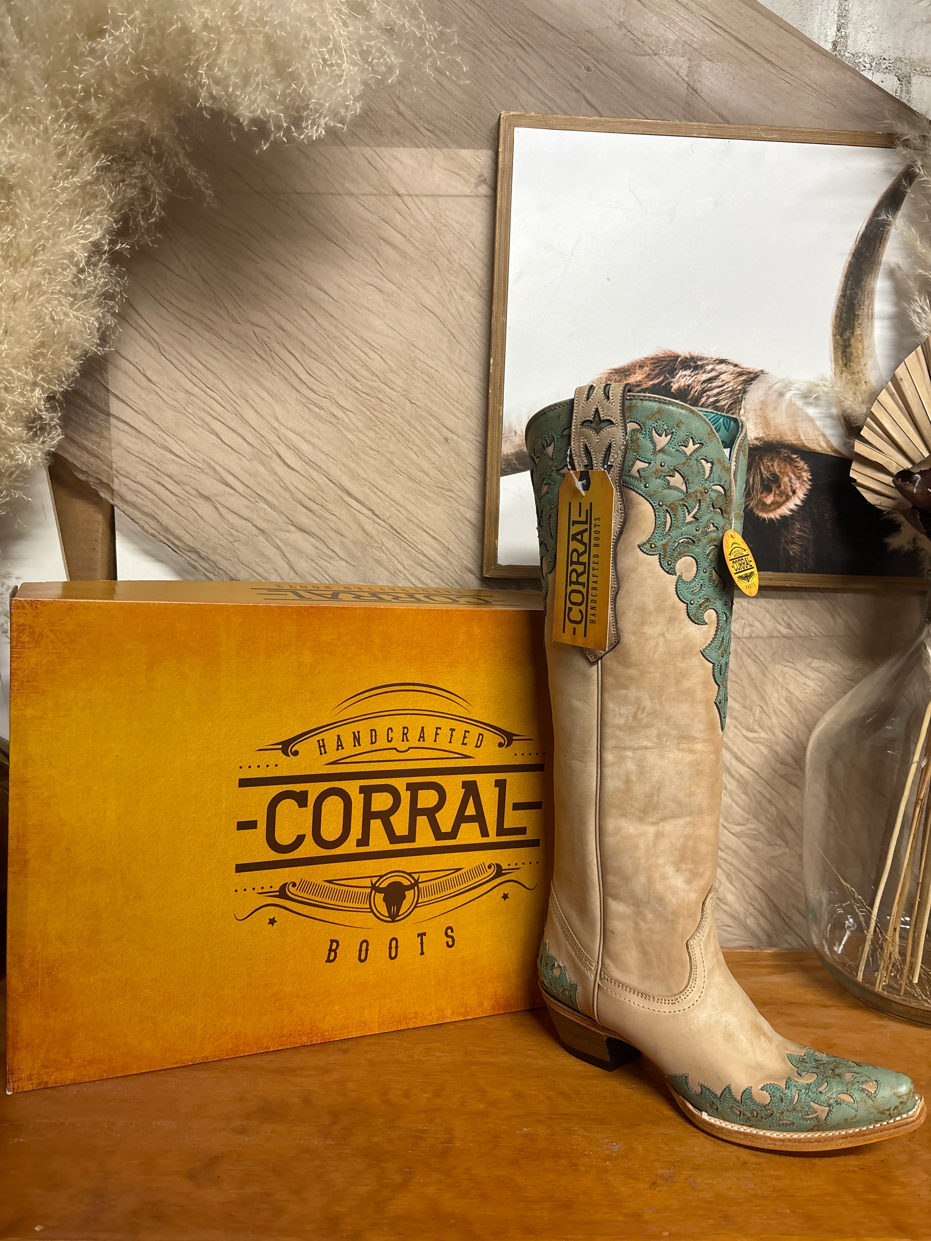 Corral Turquoise Touch Sand Tall Top Boots - Image 3