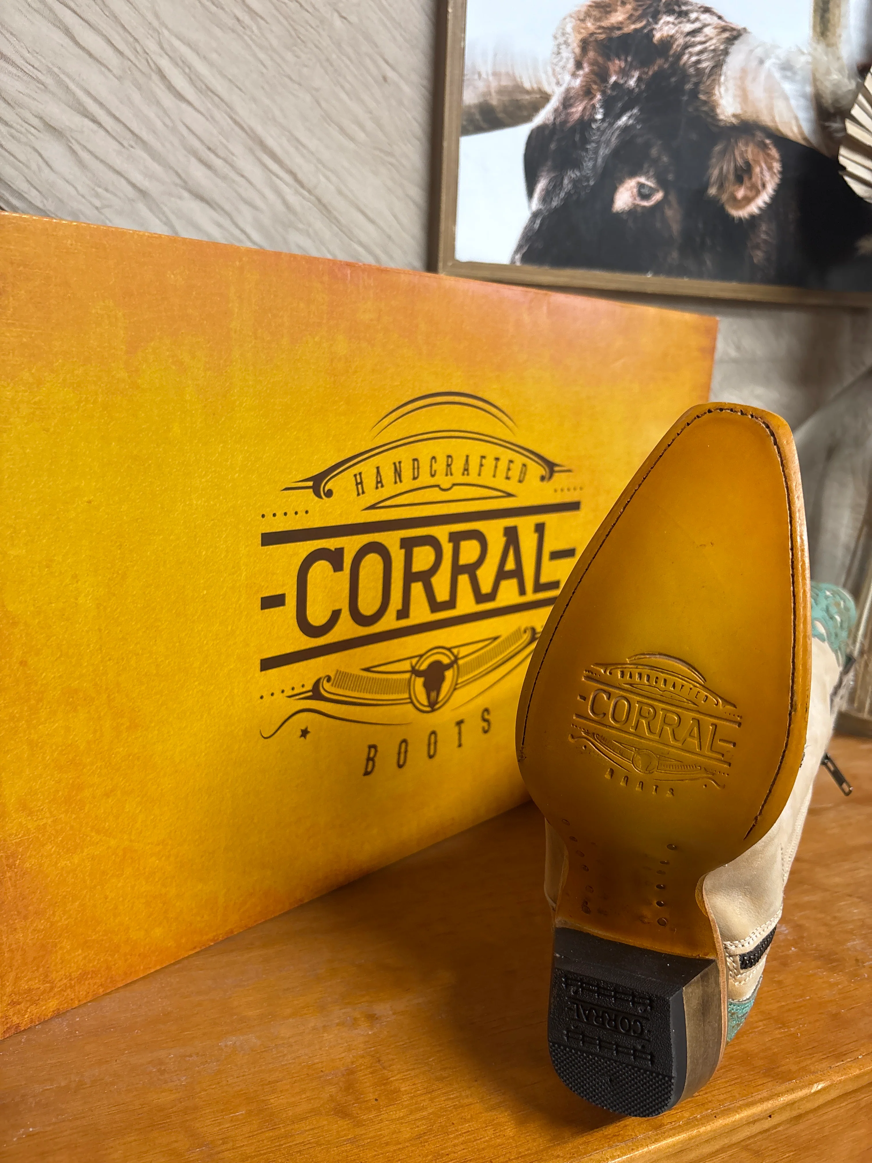 Corral Turquoise Touch Sand Tall Top Boots - Image 4