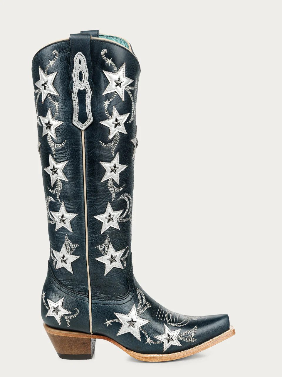 Corral Stars & Studs Navy Tall Boots - Image 3