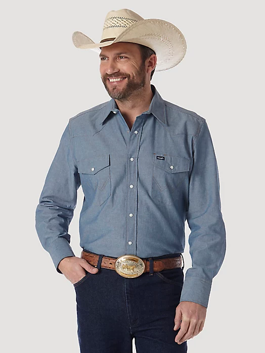 Final Sale ✨Wrangler Cowboy Chambray Snap Up - Image 2
