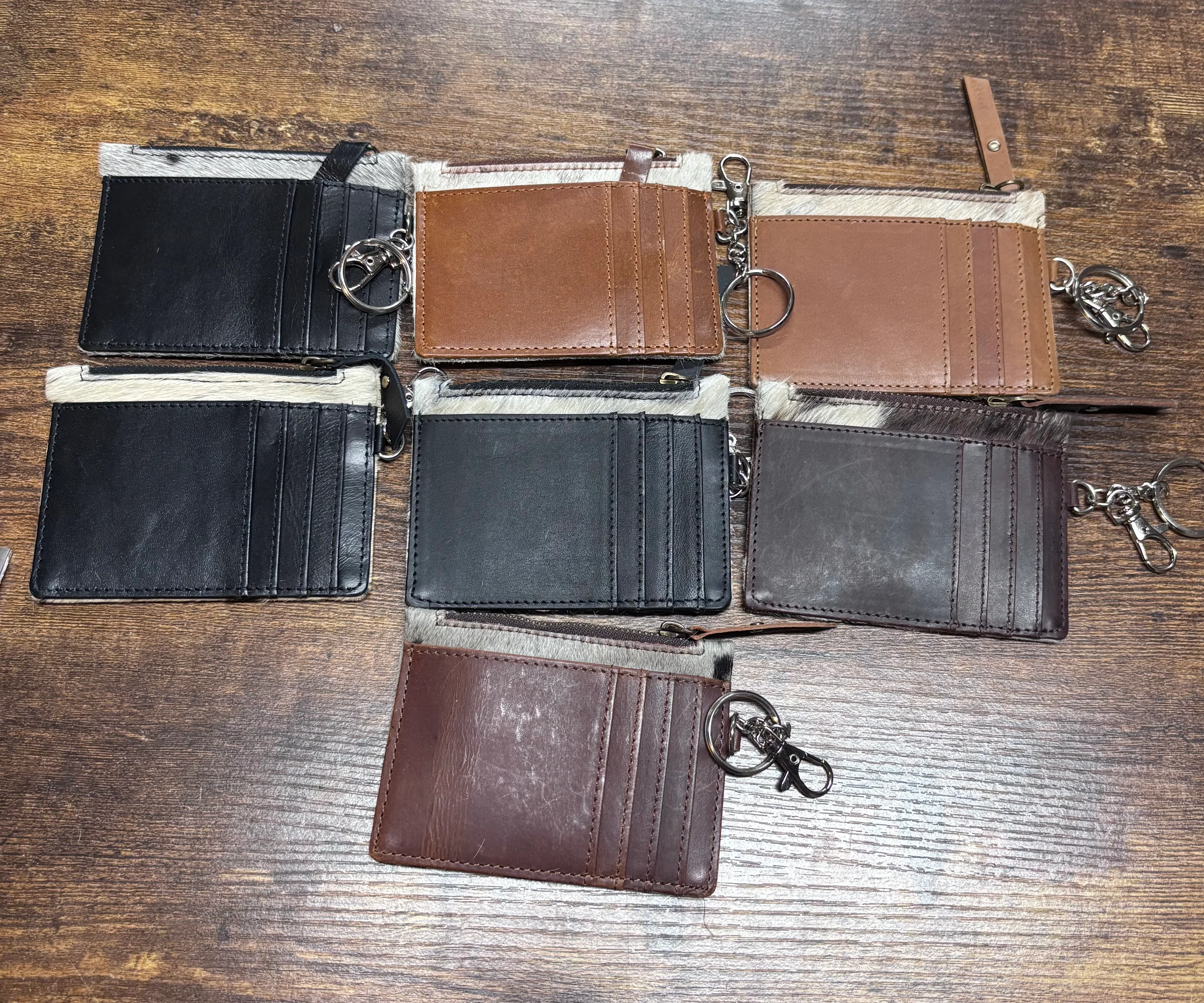 Cowhide Card/Change Holder Keychain - Image 2