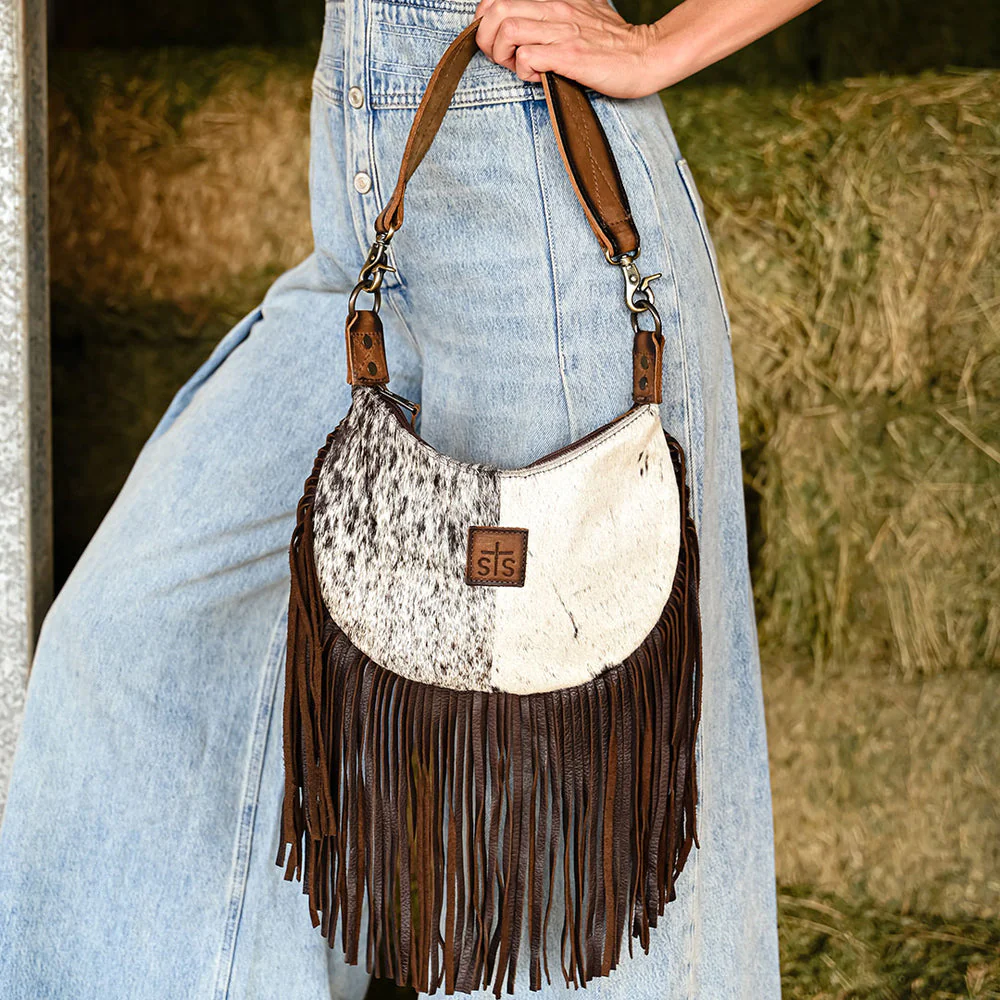Cowhide Nellie Fringe Bag - Image 4