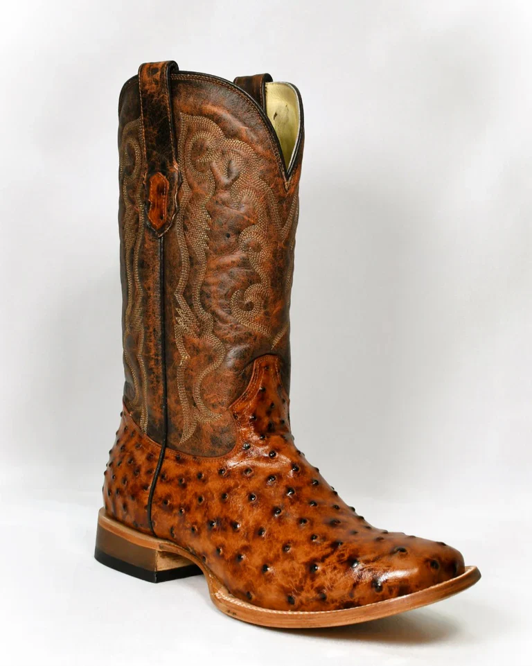 COWTOWN COGNAC OSTRICH PRINT BOOTS - Image 2