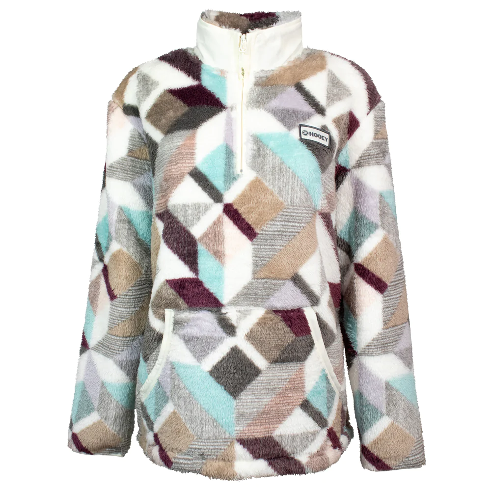 Final Sale ✨Hooey Cream Print Fleece Women's Pullover - Image 5