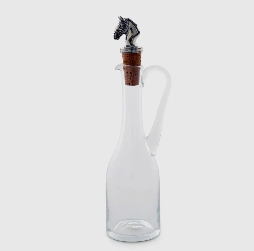Cruet bottle with horse head cork stopper - Image 2