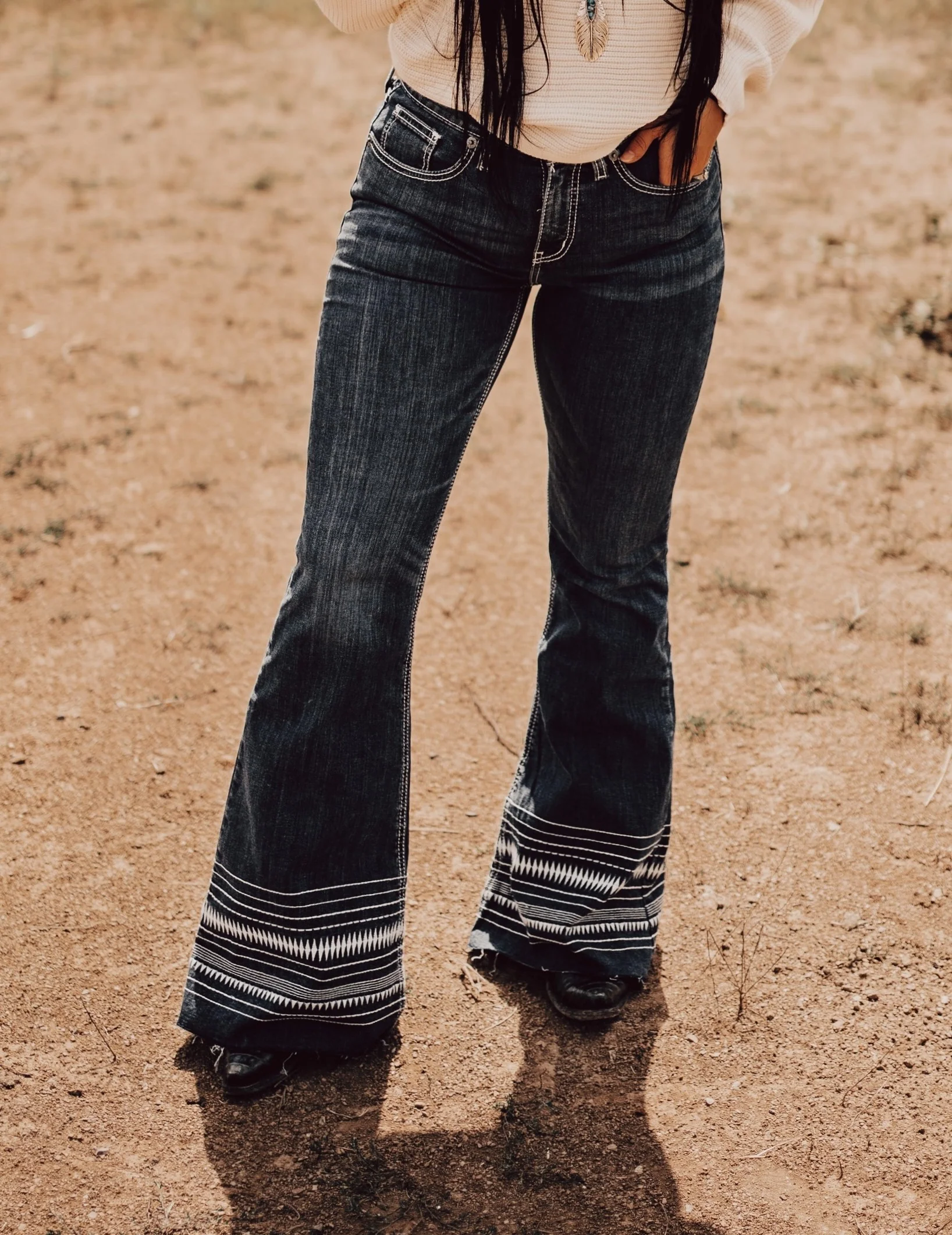 Final Sale ✨Dakota Dark Stone Super Flare Cruel Girl Jeans - Image 3