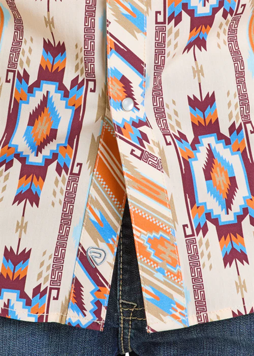 Dale Mini T Orange Short Sleeve Snap Up - Image 2