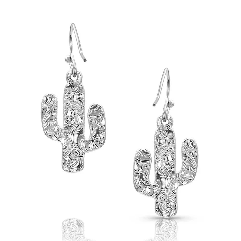 Desert Full Moon Cactus Earrings - Image 2