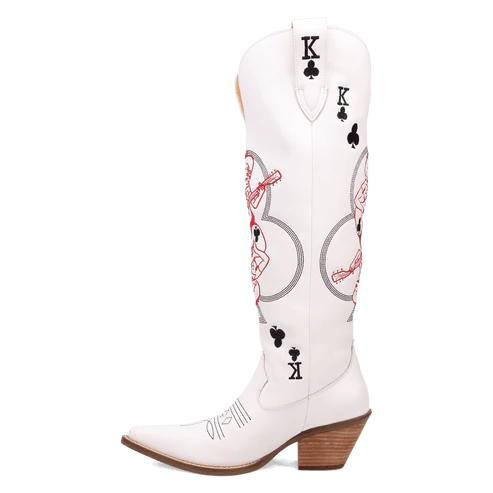 Dingo King of Clubs White Leather Boot - Image 2