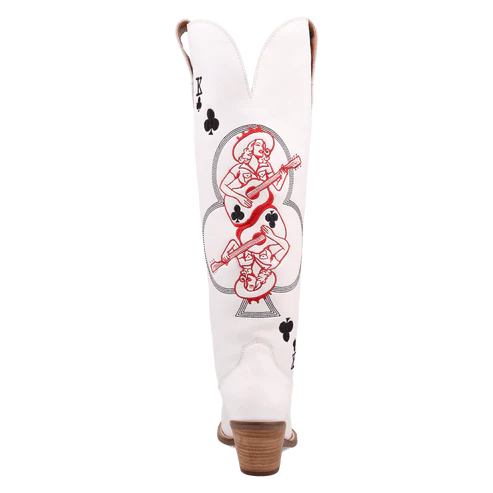 Dingo King of Clubs White Leather Boot - Image 3