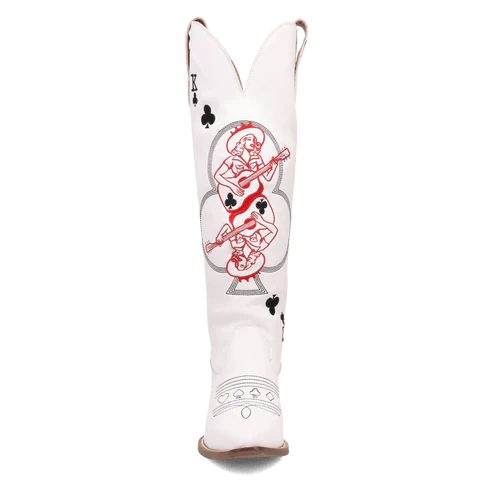 Dingo King of Clubs White Leather Boot - Image 4
