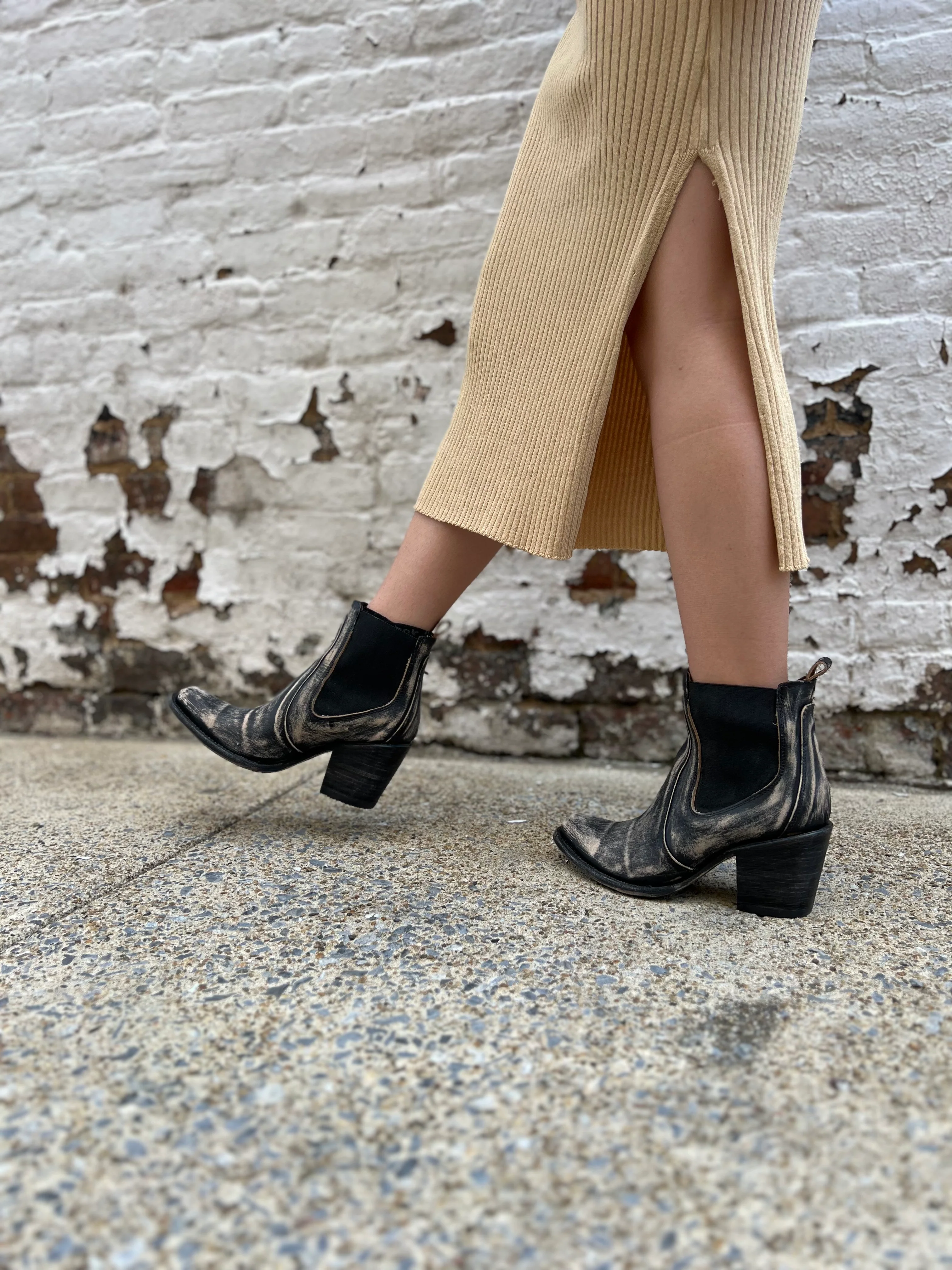 Dolly Distressed Black Booties - Image 2