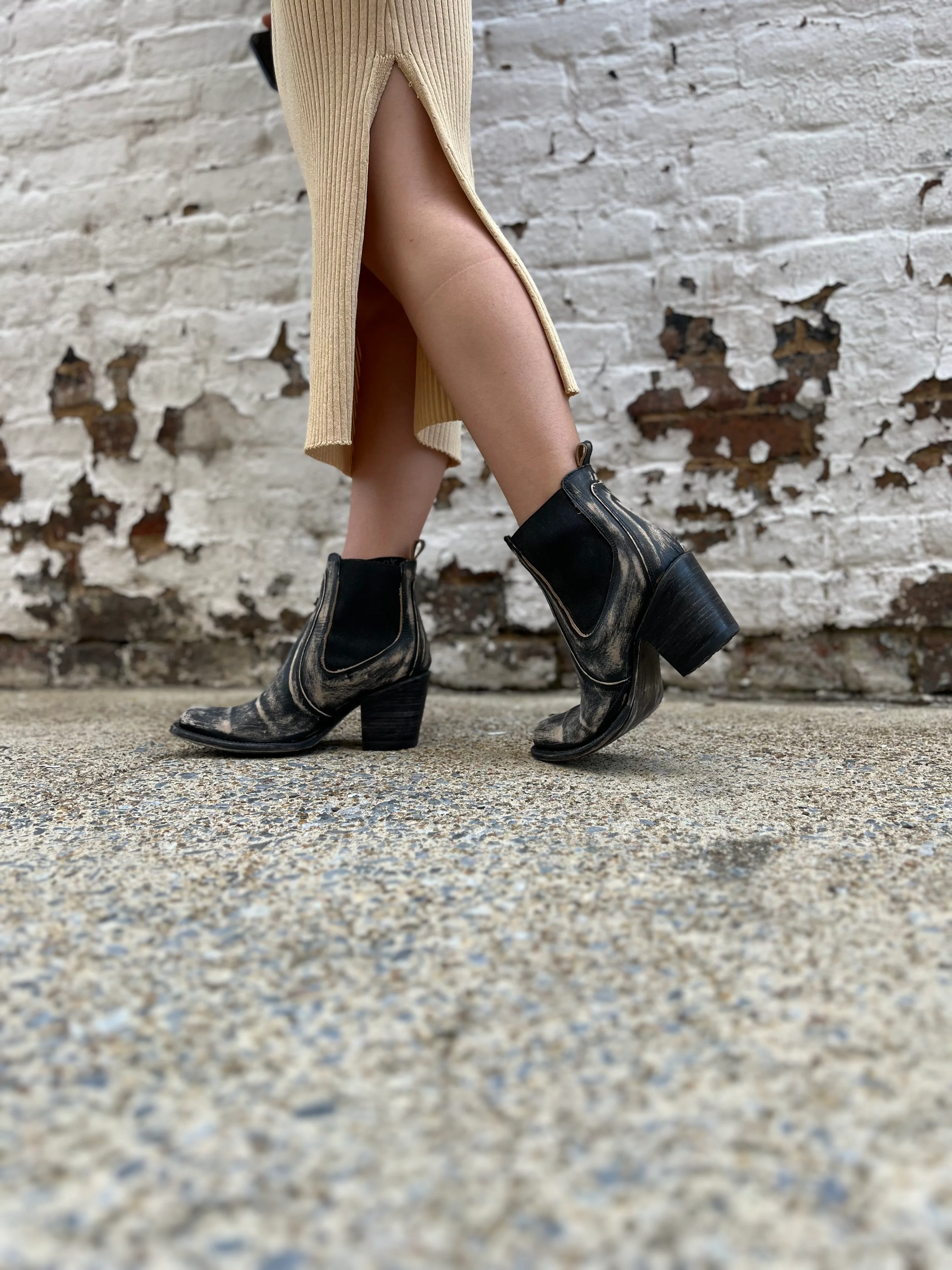 Dolly Distressed Black Booties - Image 3