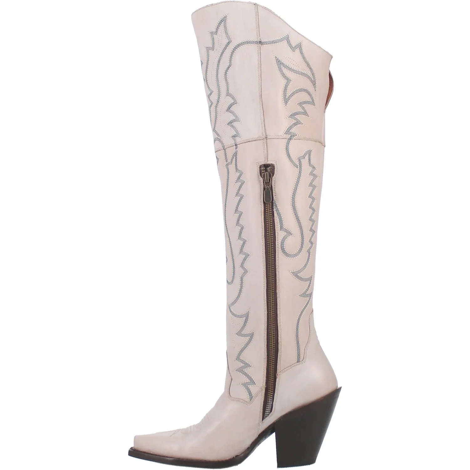 Dolly Jilted White Knee High Boots - Image 2