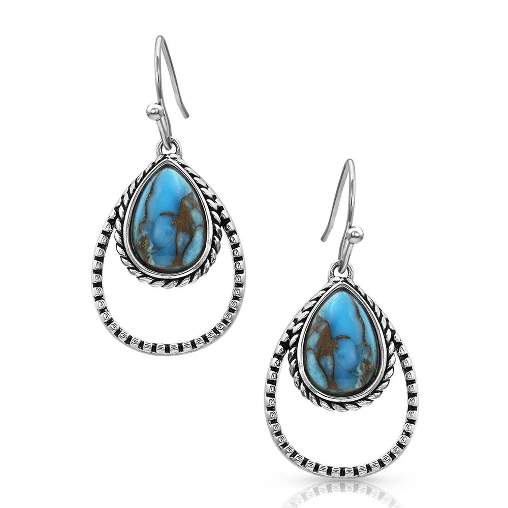 Double Rope Turquoise Earrings