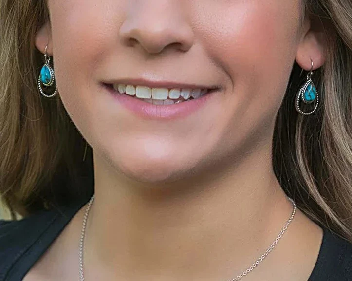 Double Rope Turquoise Earrings - Image 3