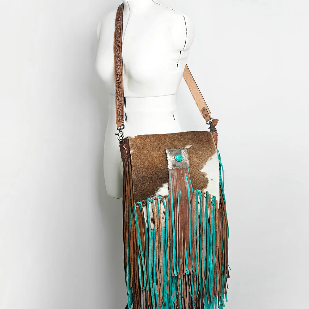 Fringed Messenger Handbag - Image 6