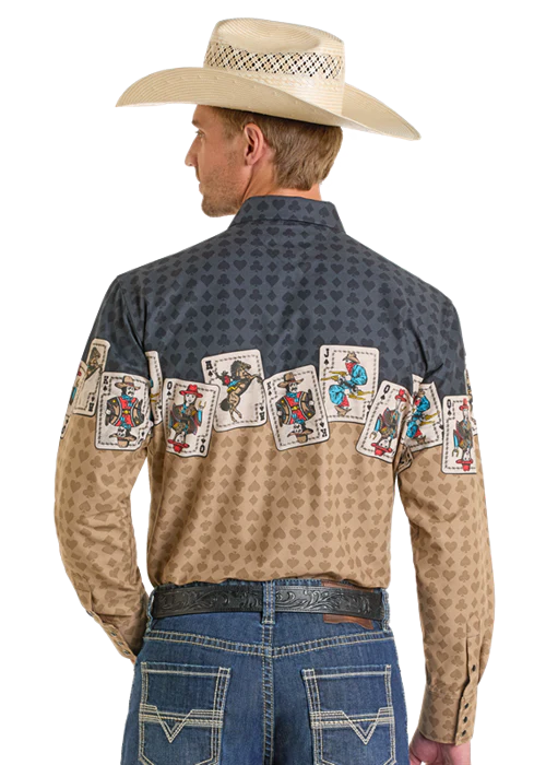 Gambler Border Long Sleeve Snap Up - Image 2