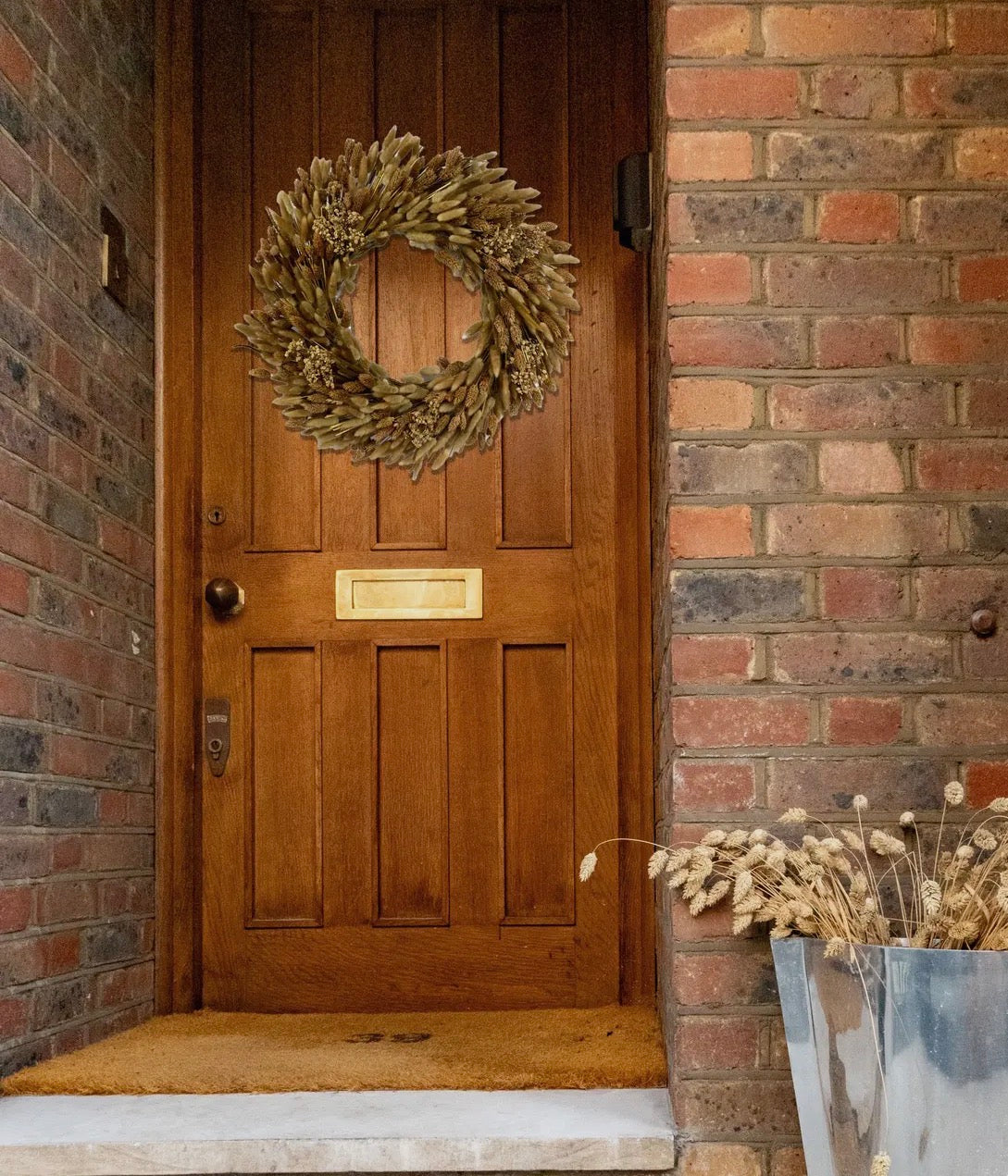 Golden Preserved Dried wheat grass harvest wreath 21” - Image 6